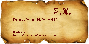 Puskás Máté névjegykártya